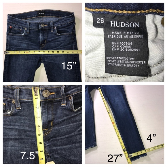 Sold-Hudson Super Skinny Raw Hem Ankle Length Jean - Picture 7 of 7